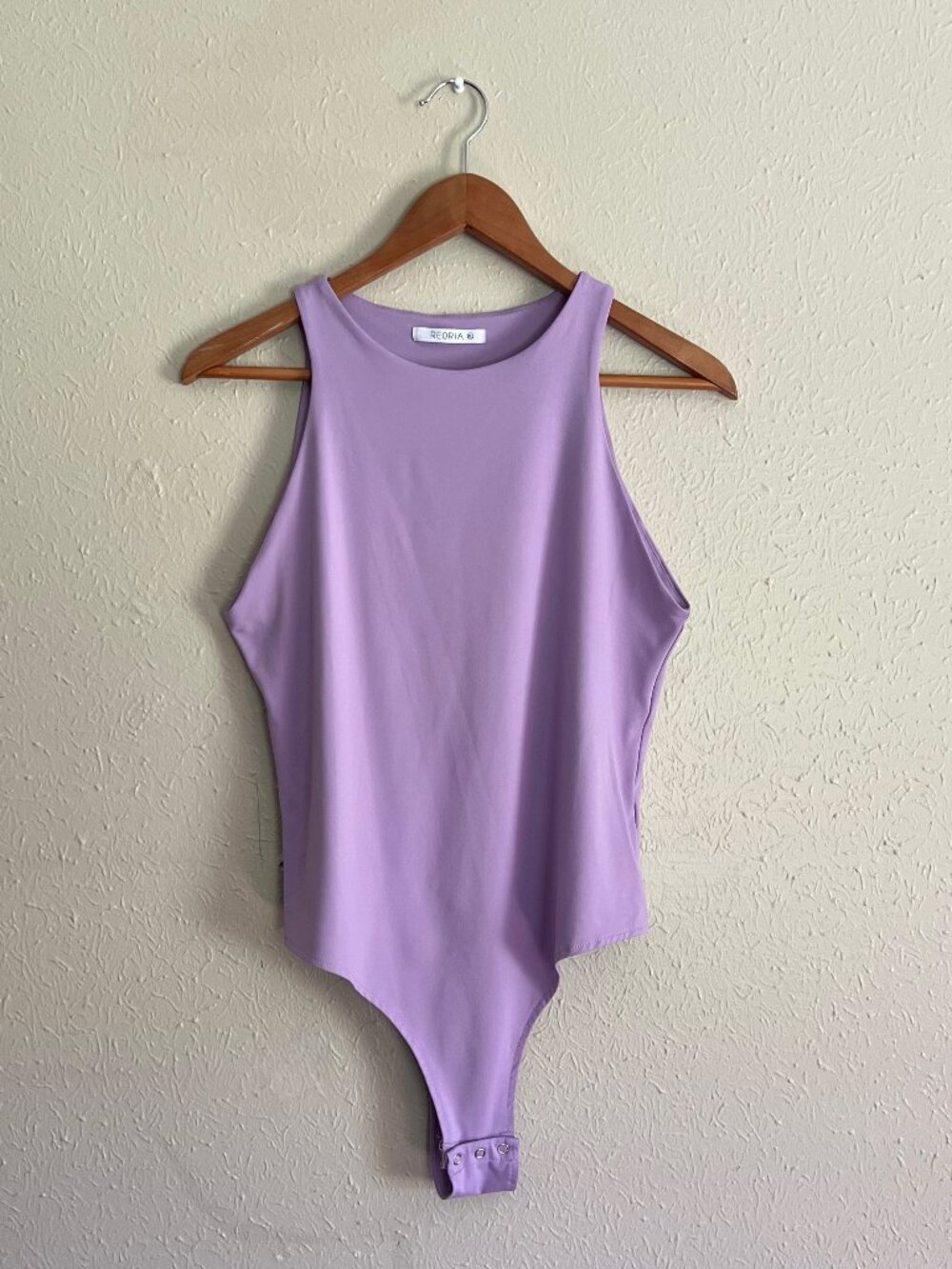 Womens REORIA Lavender Sleeveless High Neck Bodysuit Size XL